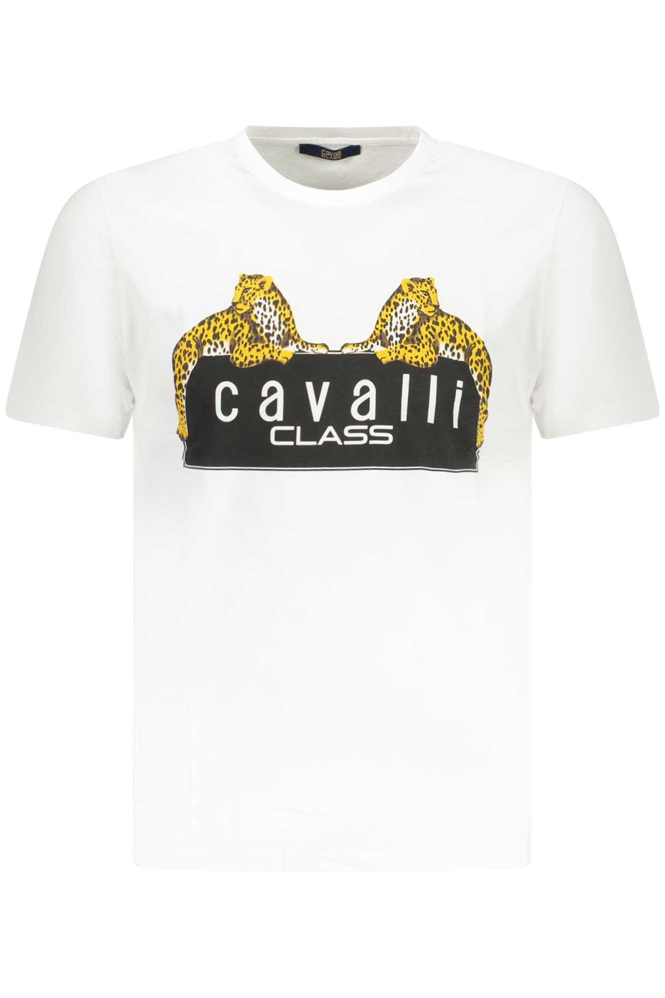 Мъжка тениска с къс ръкав CAVALLI CLASS, бяла - CAVALLI CLASS