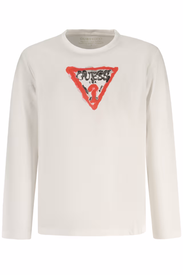ДЕТСКА ТЕНИСКА С ДЪЛЪГ РЪКАВ GUESS JEANS, БЯЛА