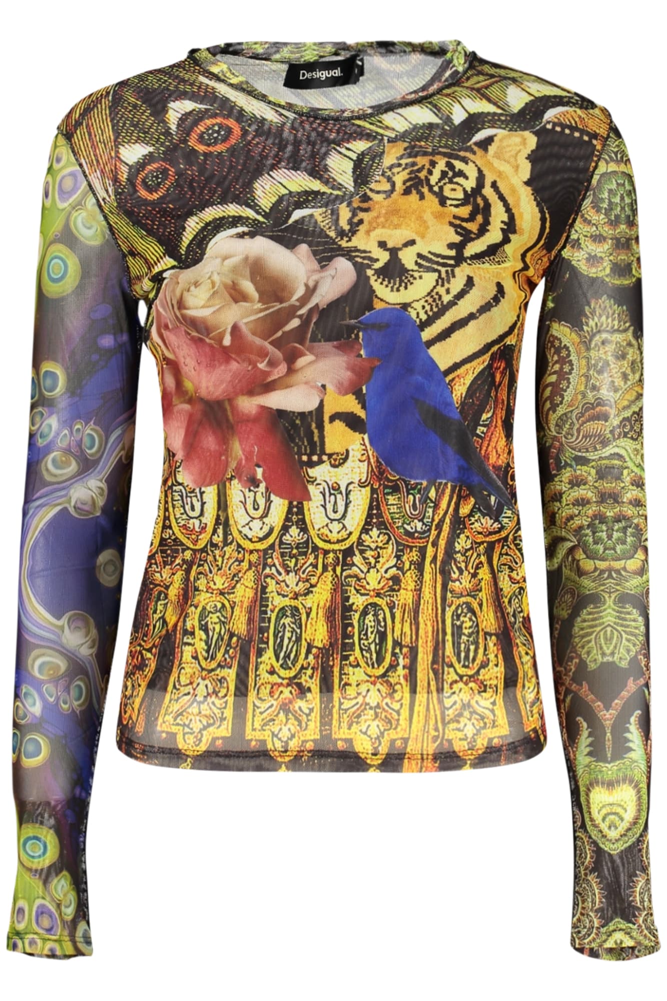 DESIGUAL T-SHIRT MANICHE LUNGHE DONNA GIALLO - DESIGUAL