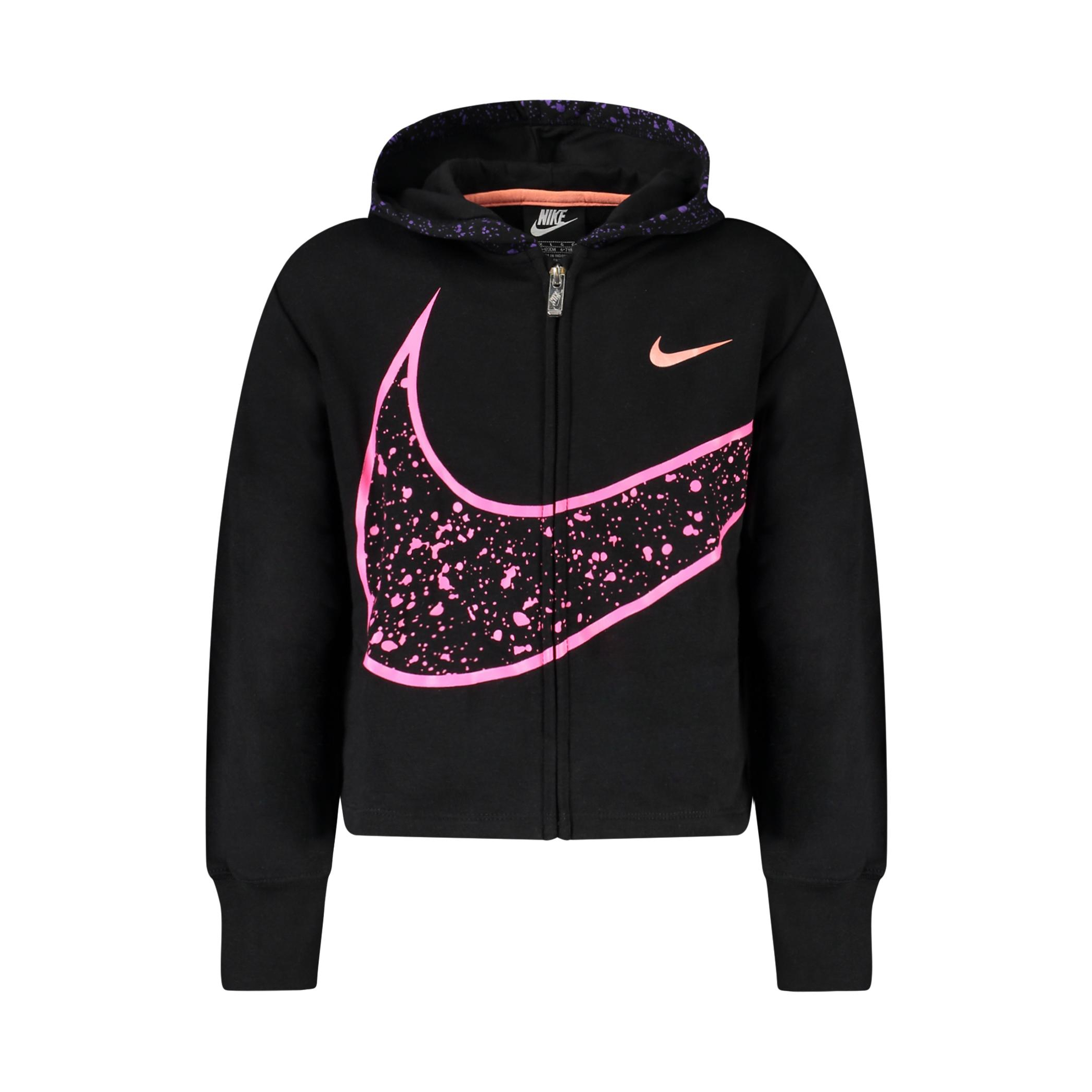 Снимка на Черен суитшърт с цип за момичета NIKE