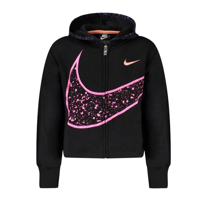Снимка на Черен суитшърт с цип за момичета NIKE 