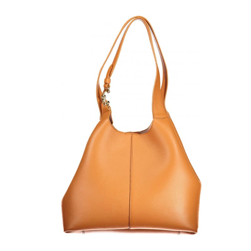 Дамска чанта в оранжев със синьо