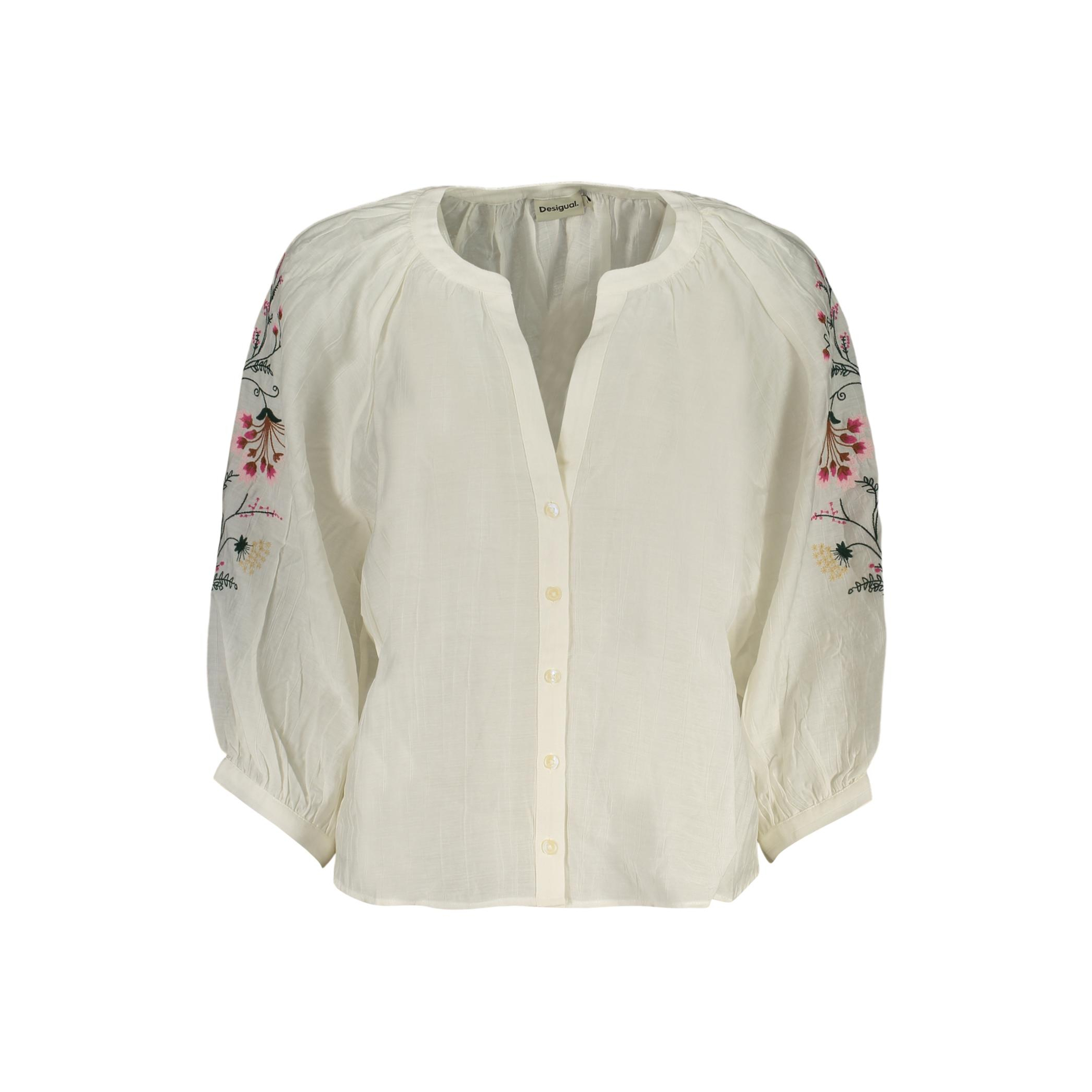 Снимка на Дамска риза с дълъг ръкав, бяла DESIGUAL