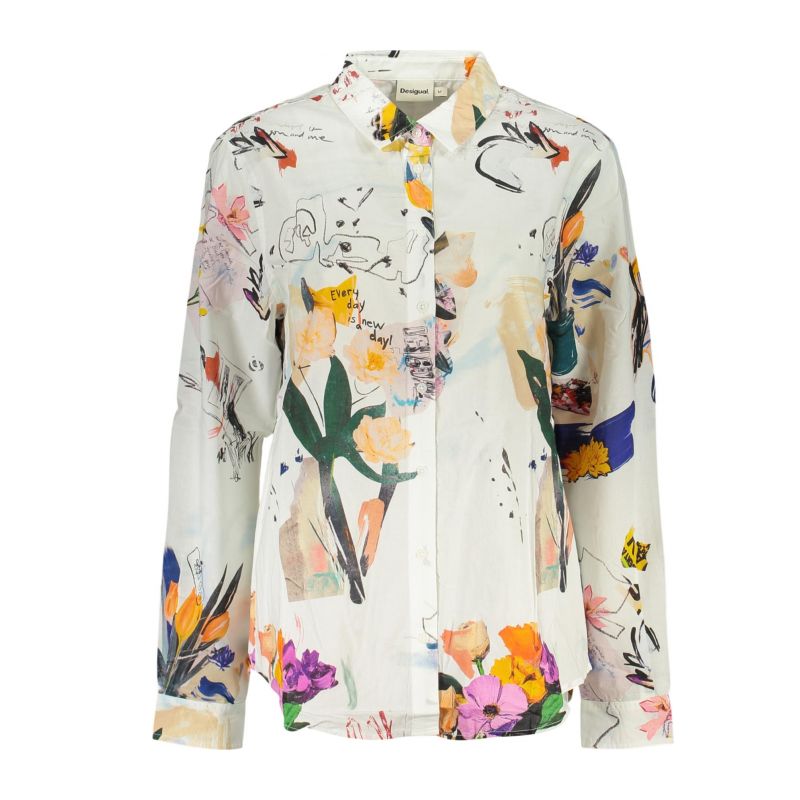 Снимка на Дамска риза с дълъг ръкав, бяла DESIGUAL 