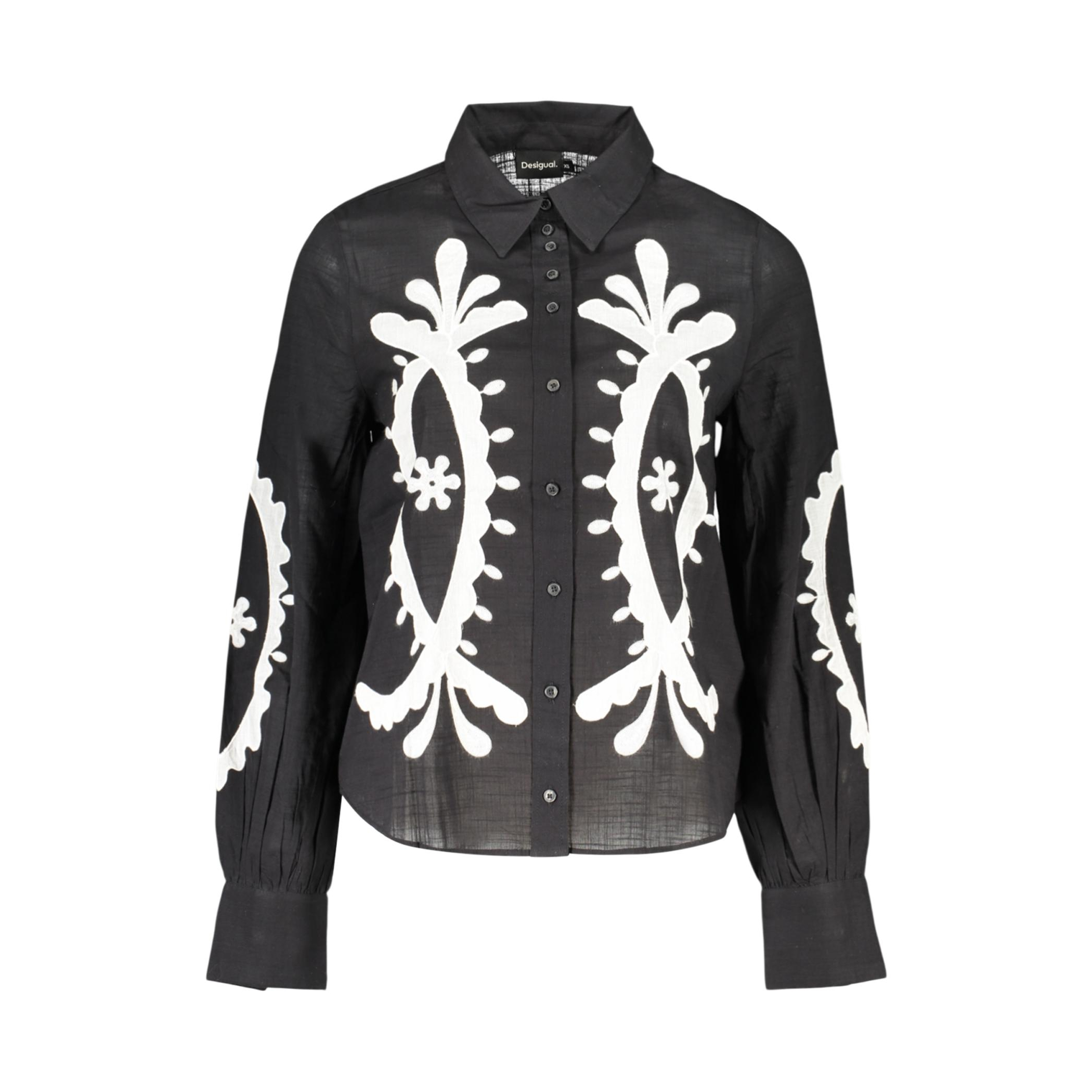 Снимка на Дамска риза с дълъг ръкав, черна DESIGUAL