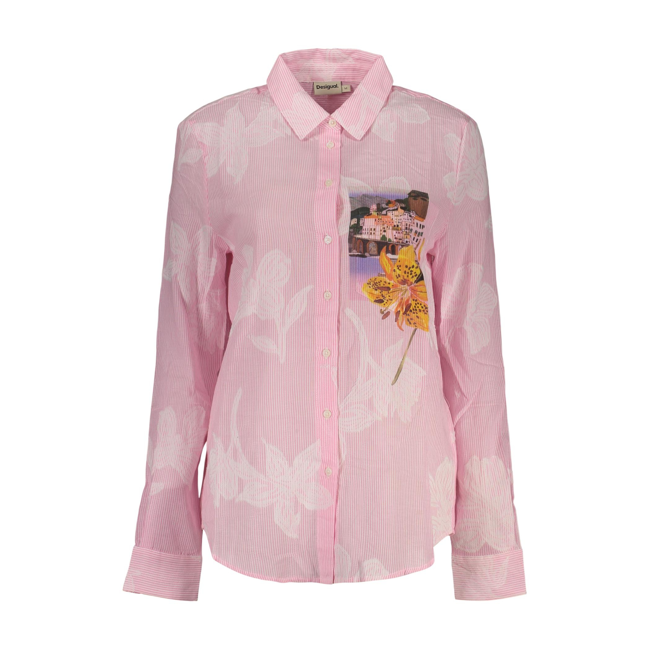 Снимка на Дамска розова риза с дълъг ръкав  DESIGUAL
