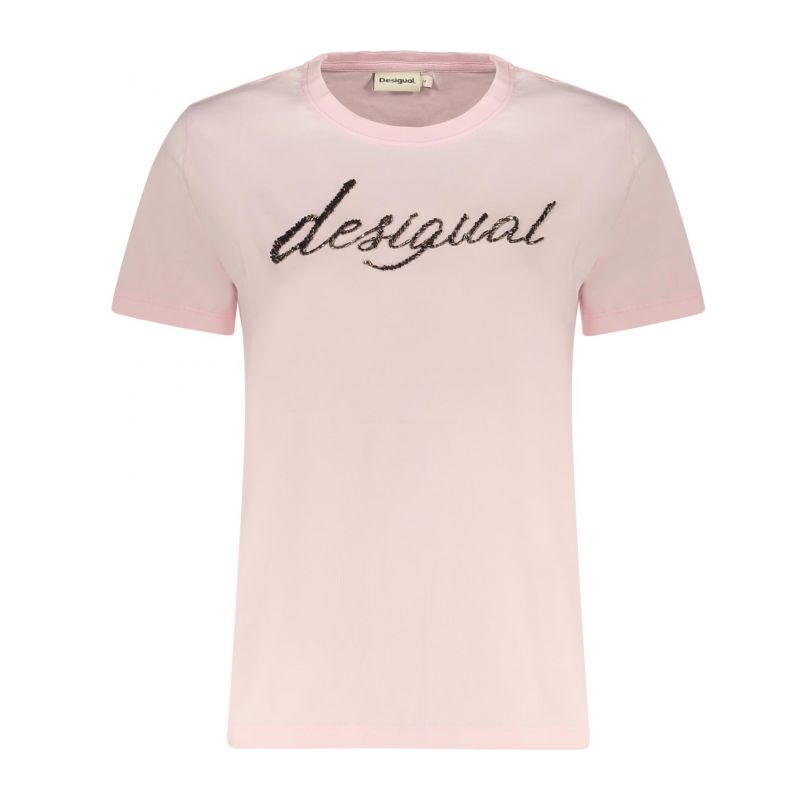 Дамска розова тениска с къс ръкав