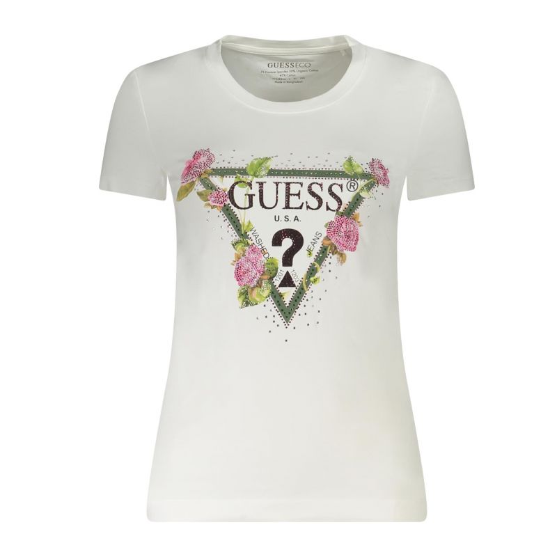Снимка на Дамска тениска с къс ръкав  jeans, бяла GUESS 