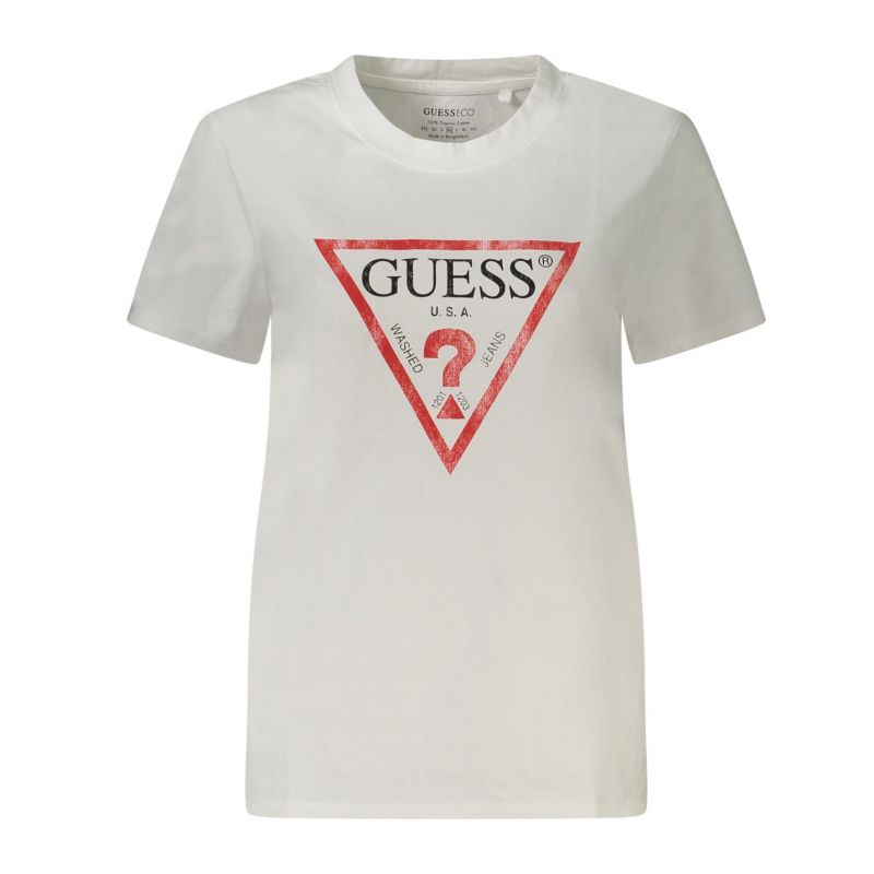 Снимка на Дамска тениска с къс ръкав  jeans, бяла GUESS 