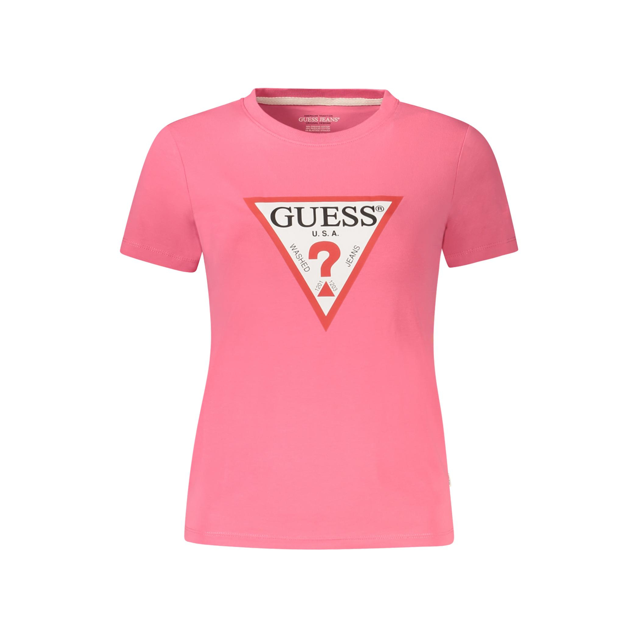 Снимка на Дамска тениска с къс ръкав  jeans, розова GUESS