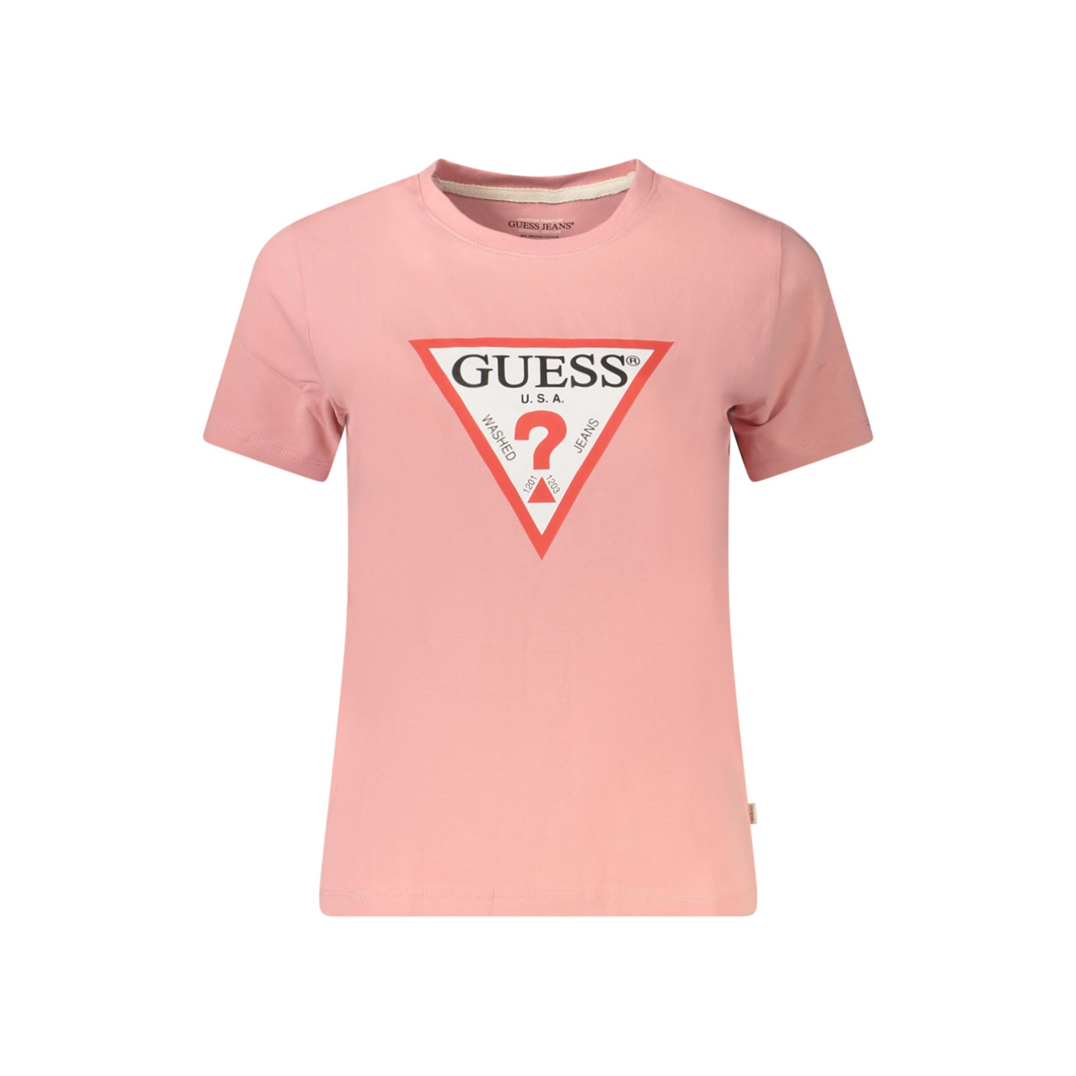 Снимка на Дамска тениска с къс ръкав  jeans, розова GUESS
