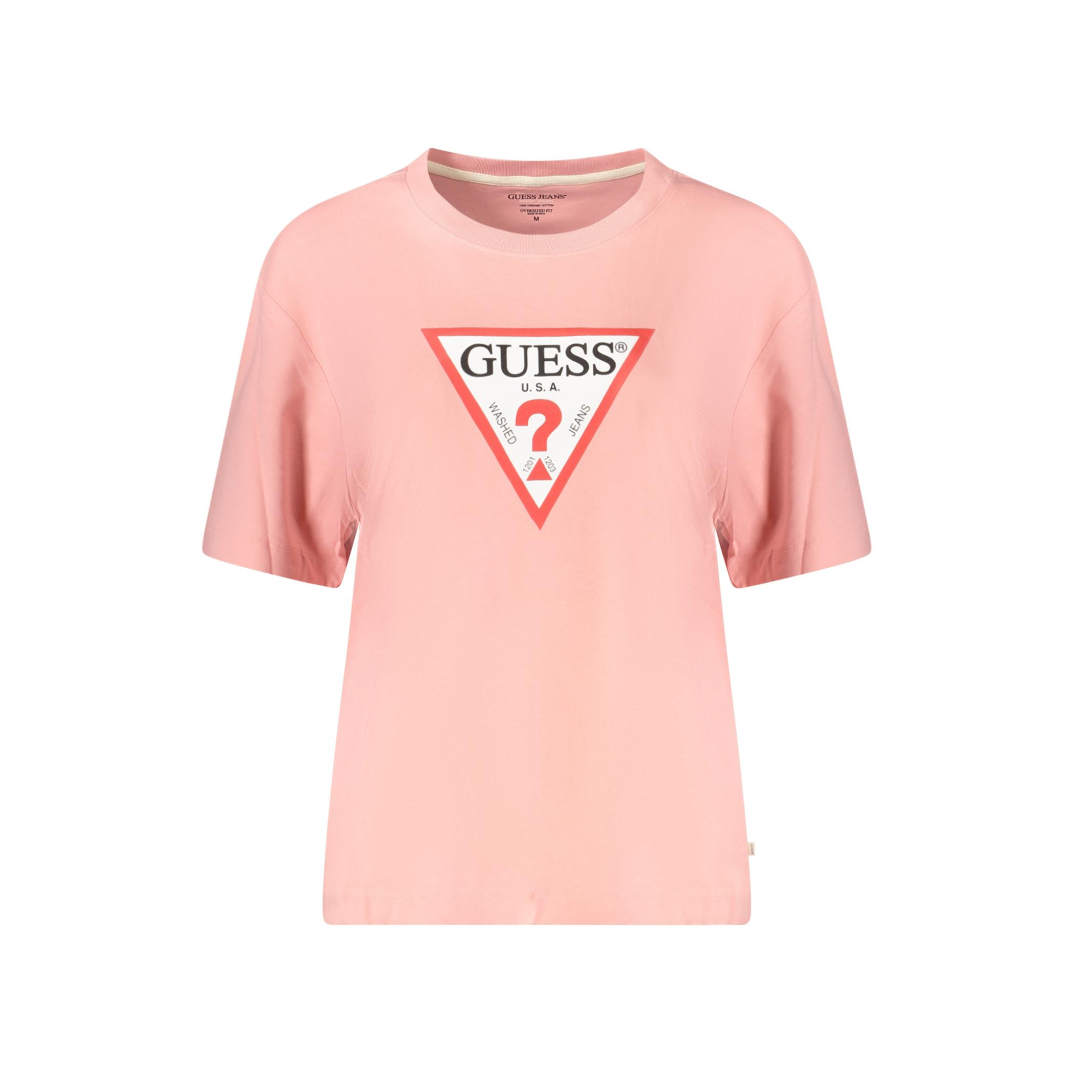 Снимка на Дамска тениска с къс ръкав  jeans, розова GUESS
