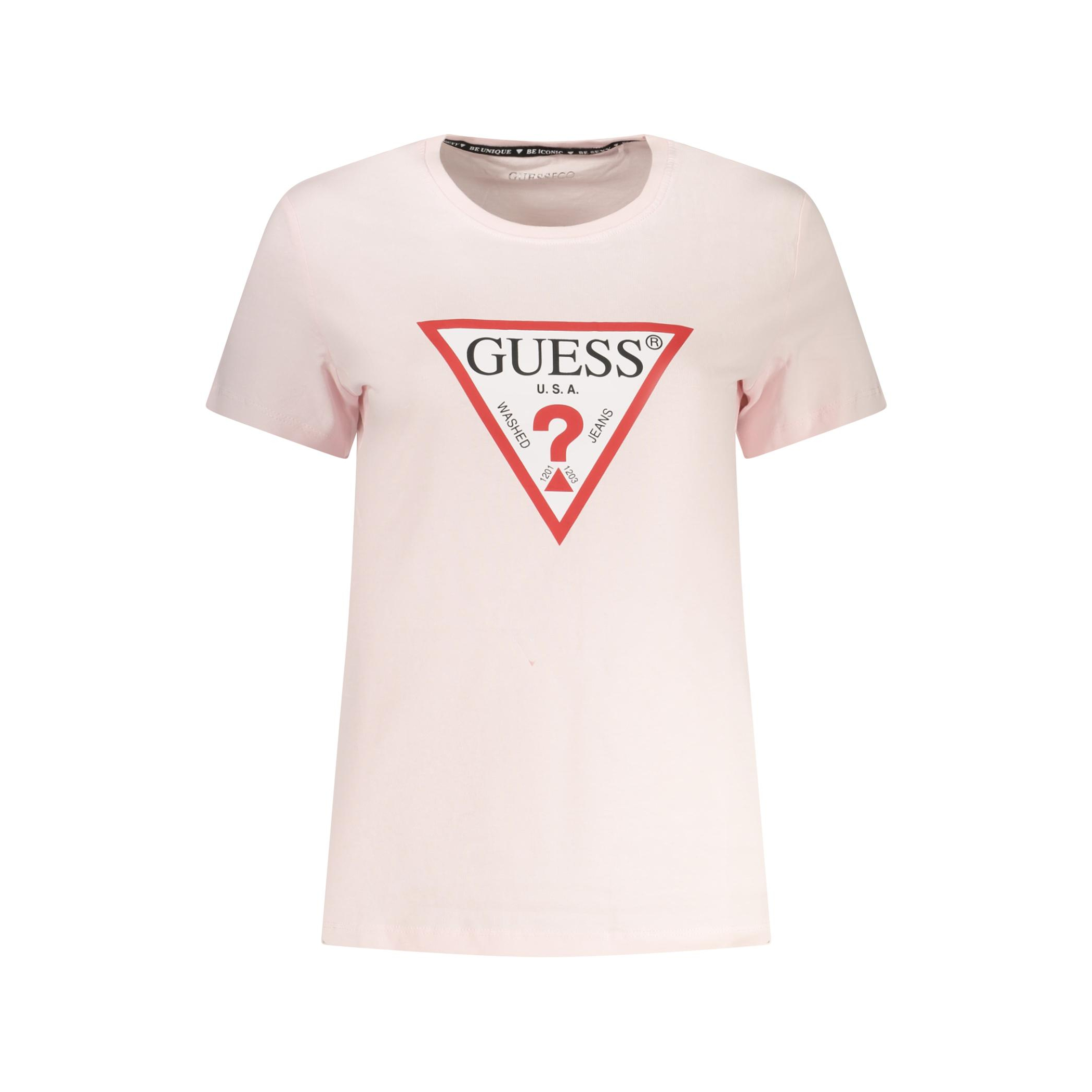 Снимка на Дамска тениска с къс ръкав  jeans, розова GUESS