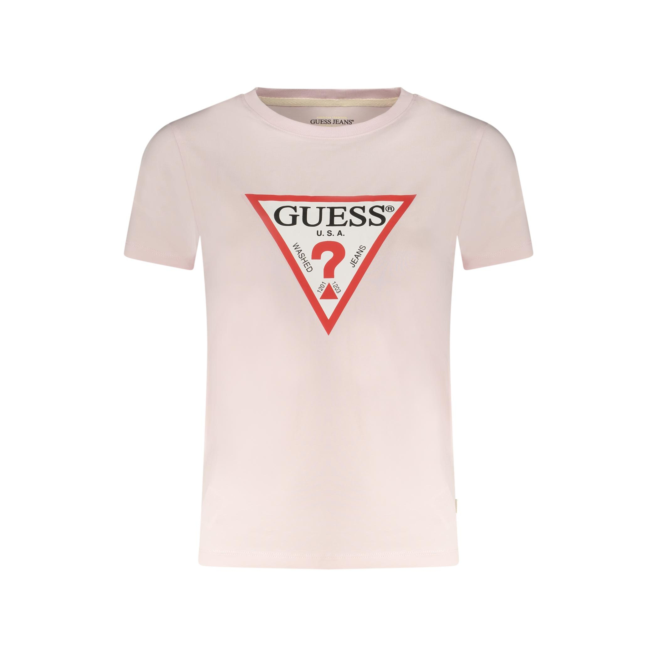 Снимка на Дамска тениска с къс ръкав  jeans, розова GUESS