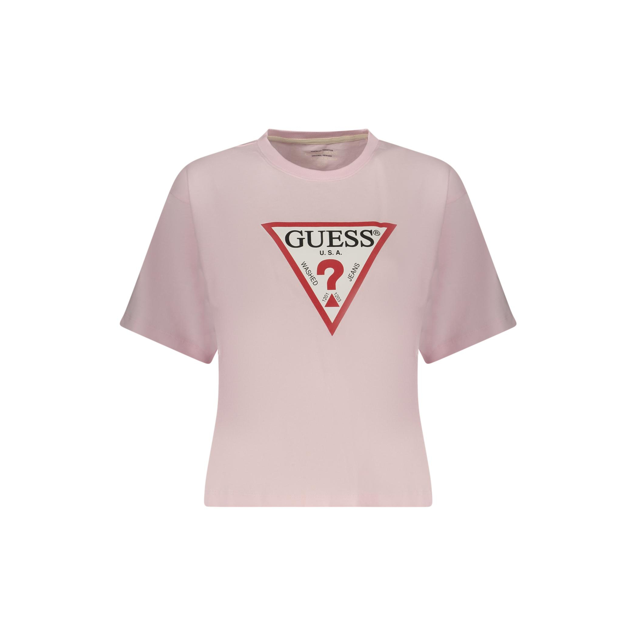 Снимка на Дамска тениска с къс ръкав  jeans, розова GUESS