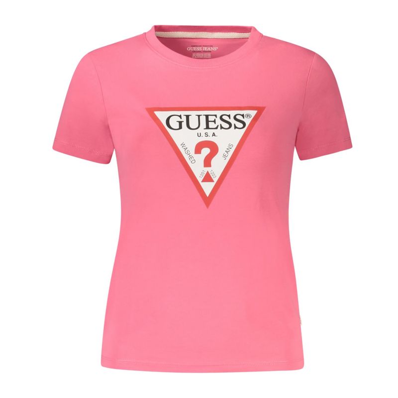 Снимка на Дамска тениска с къс ръкав  jeans, розова GUESS 