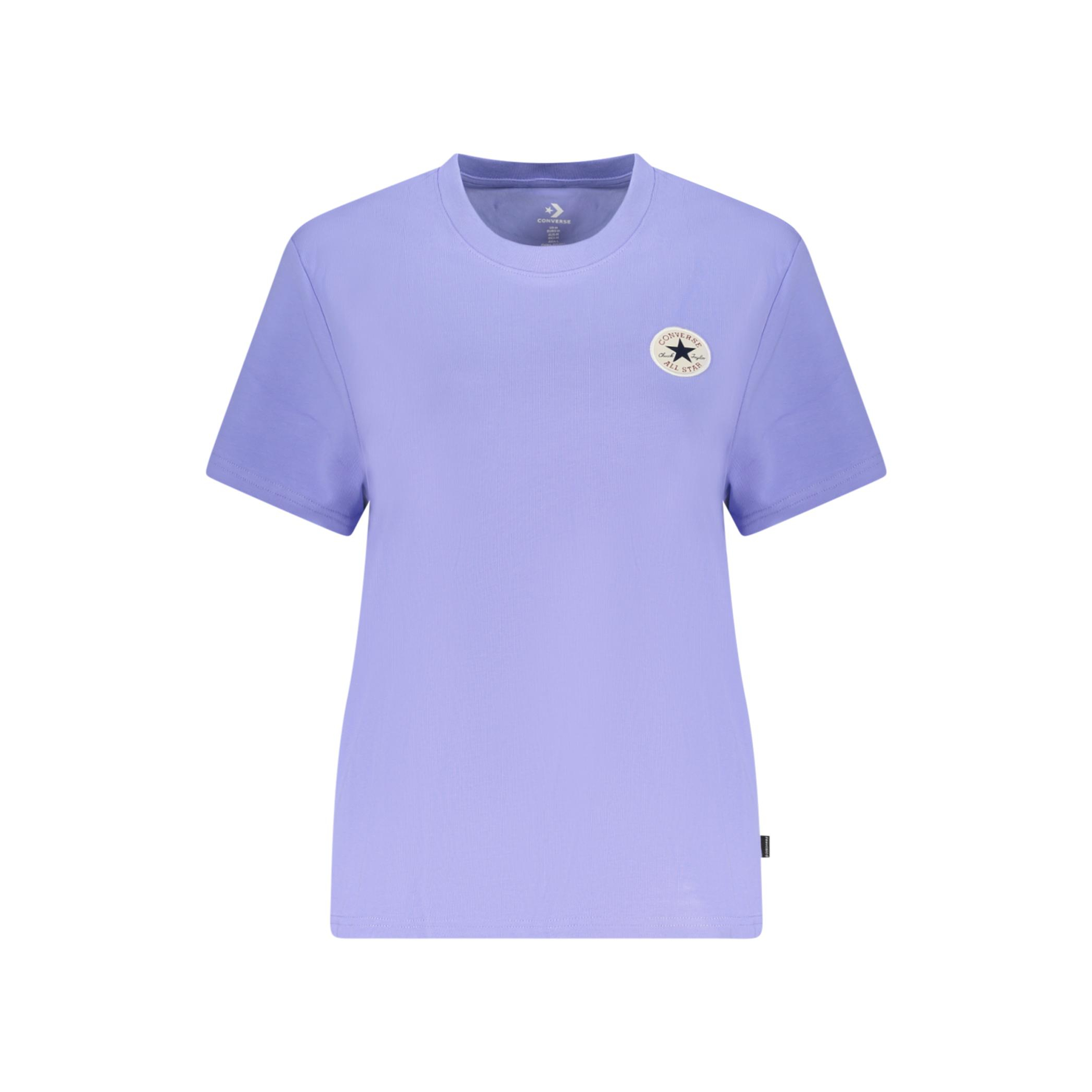 Снимка на Дамска тениска с къс ръкав в лилаво цветно CONVERSE