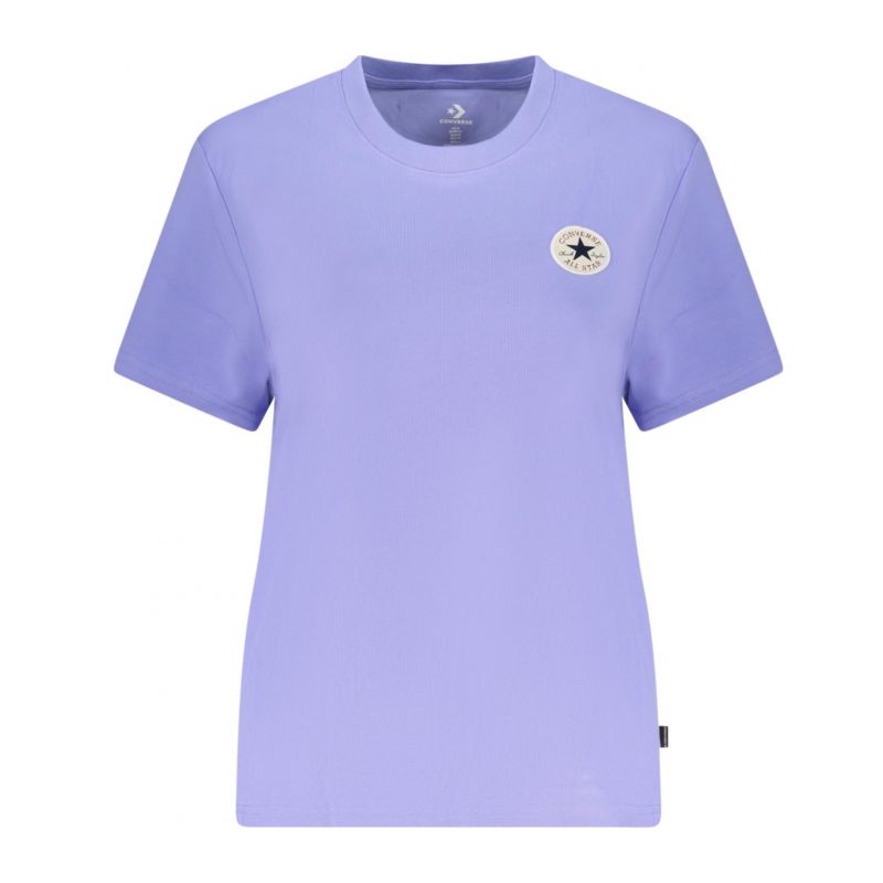 Дамска тениска с къс ръкав в лилаво цветно