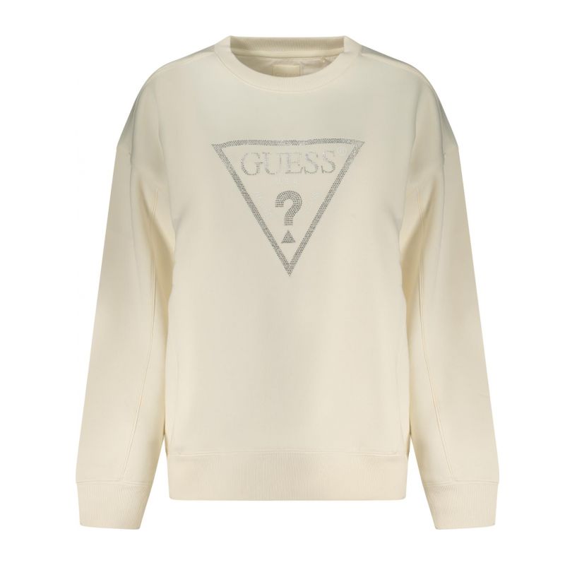 Дамски бял суитшърт с цип jeans