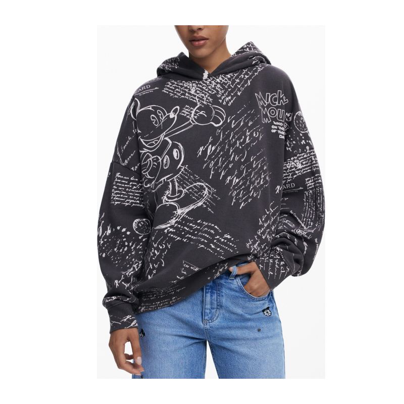 Снимка на Дамски черен суитшърт с цип DESIGUAL 
