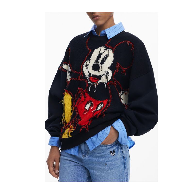 Снимка на Дамски черен суитшърт с цип DESIGUAL 