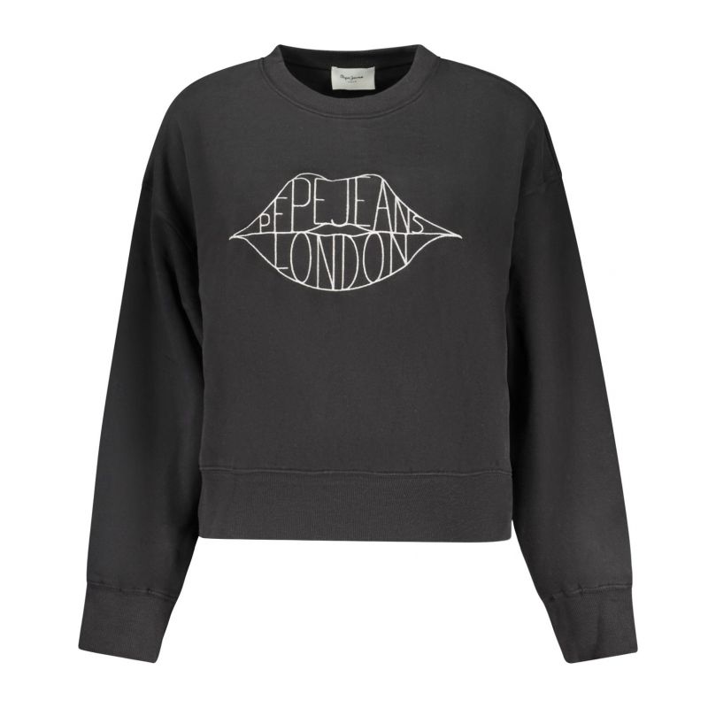 Дамски черен суитшърт с цип