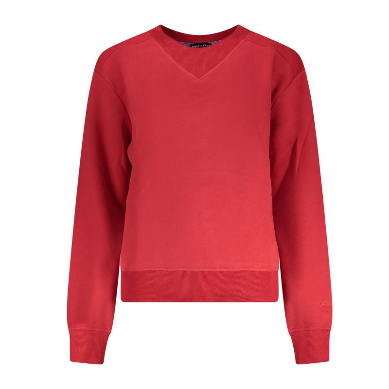 Дамски червен суитшърт с цип