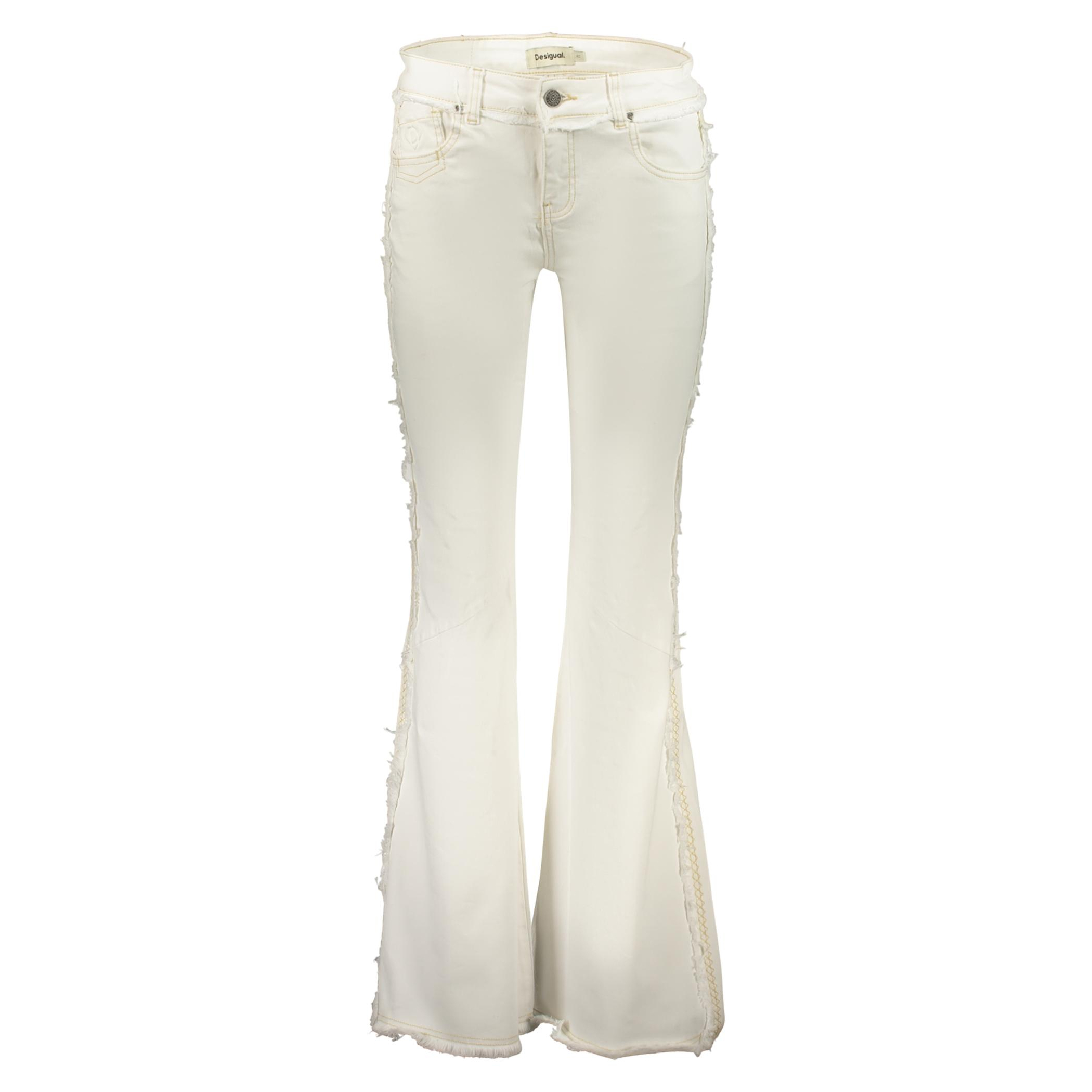 Снимка на Дамски дънки от деним, бели DESIGUAL