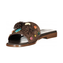 Снимка  на Дамски кафяви чехли  TWINSET 