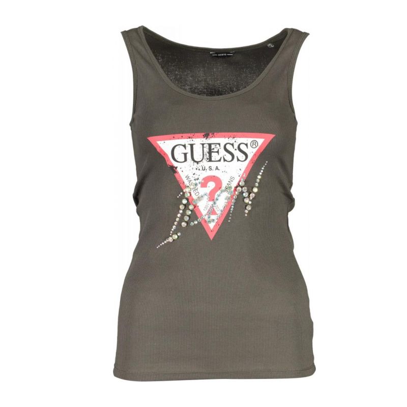 GUESS Дамски топ цвят зелен - OneMoreTrend
