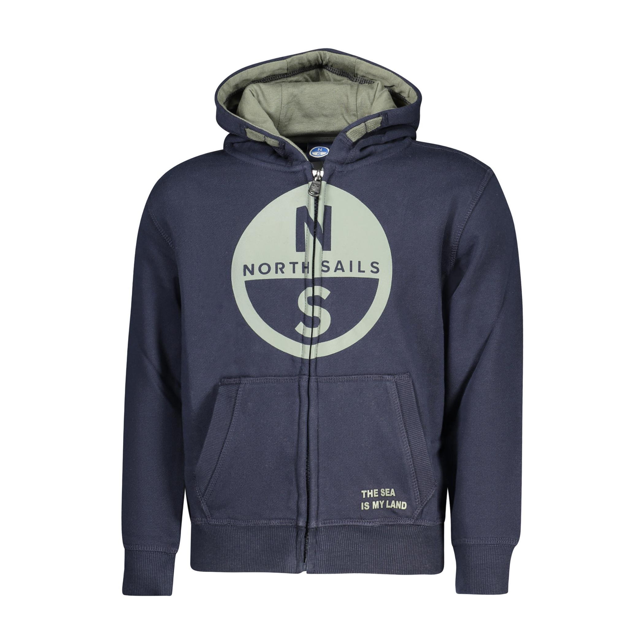 Снимка на Детски суитшър с цип в синьо с цип  NORTH SAILS