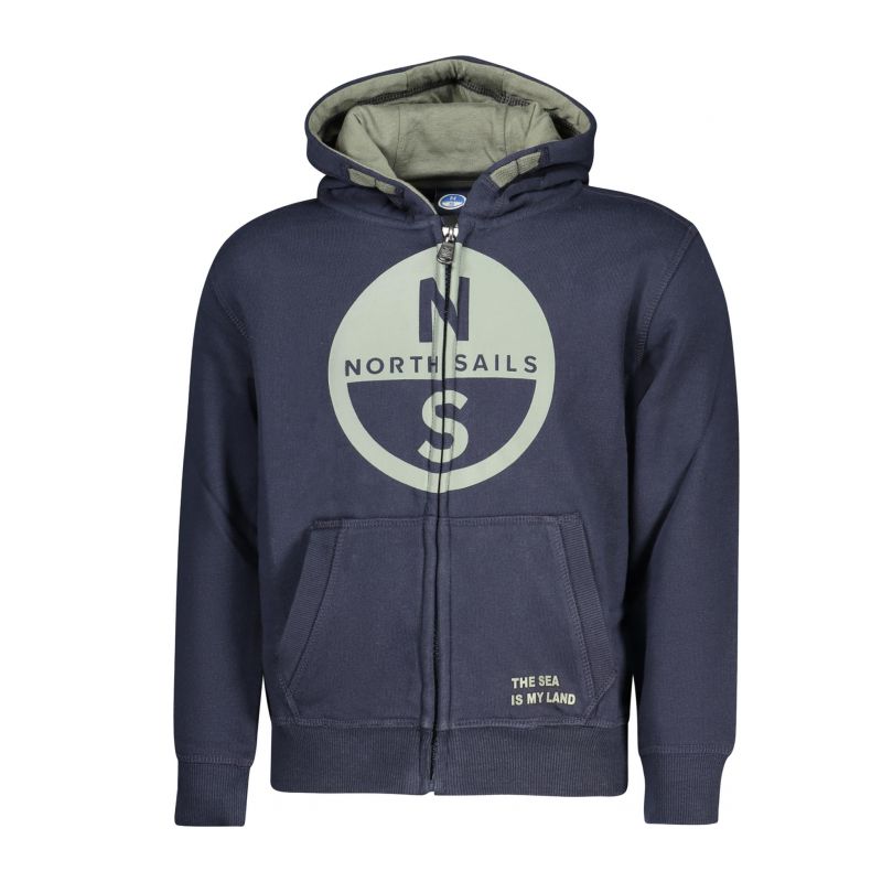 Детски суитшър с цип в синьо с цип