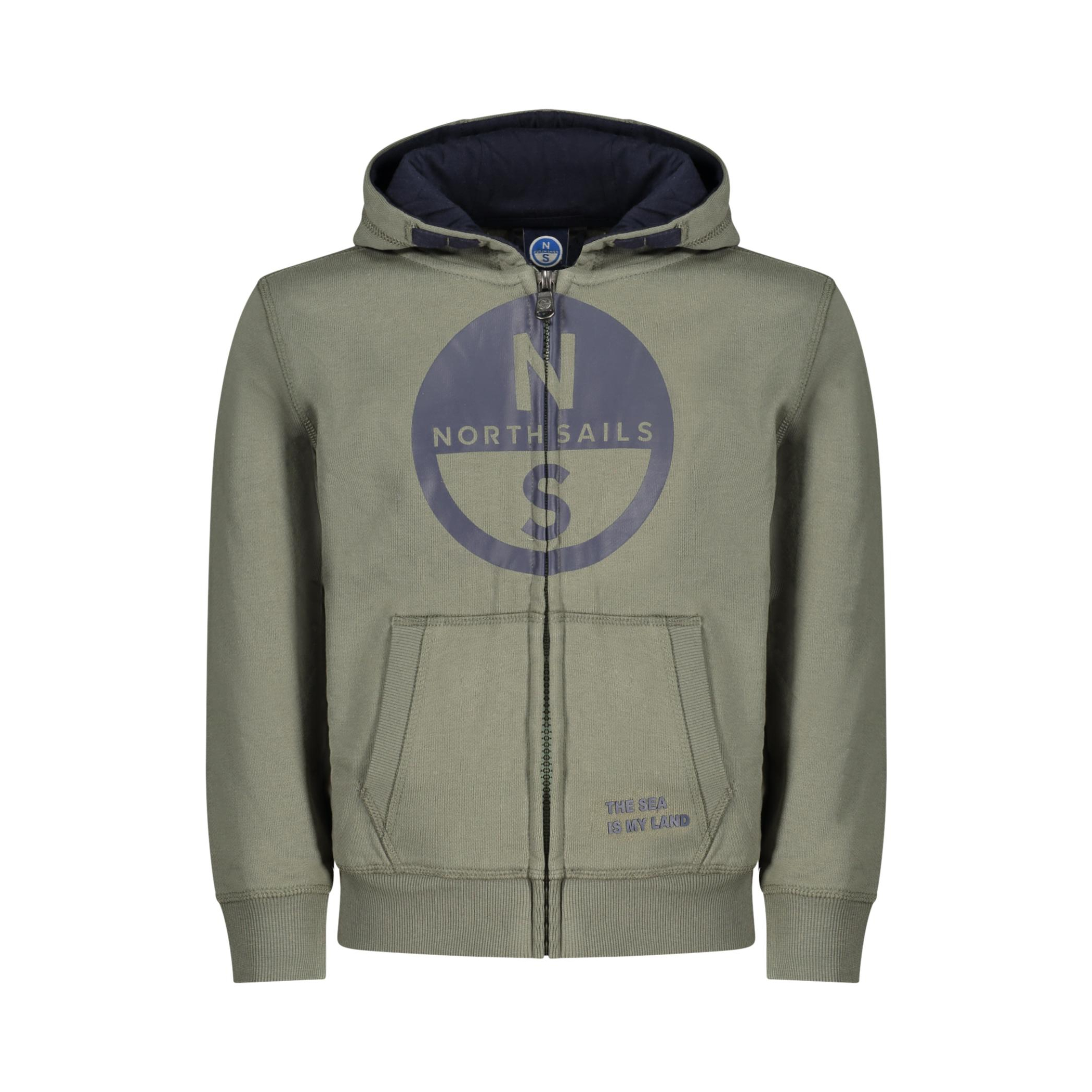 Снимка на Детски зелен суитшърт с цип  NORTH SAILS