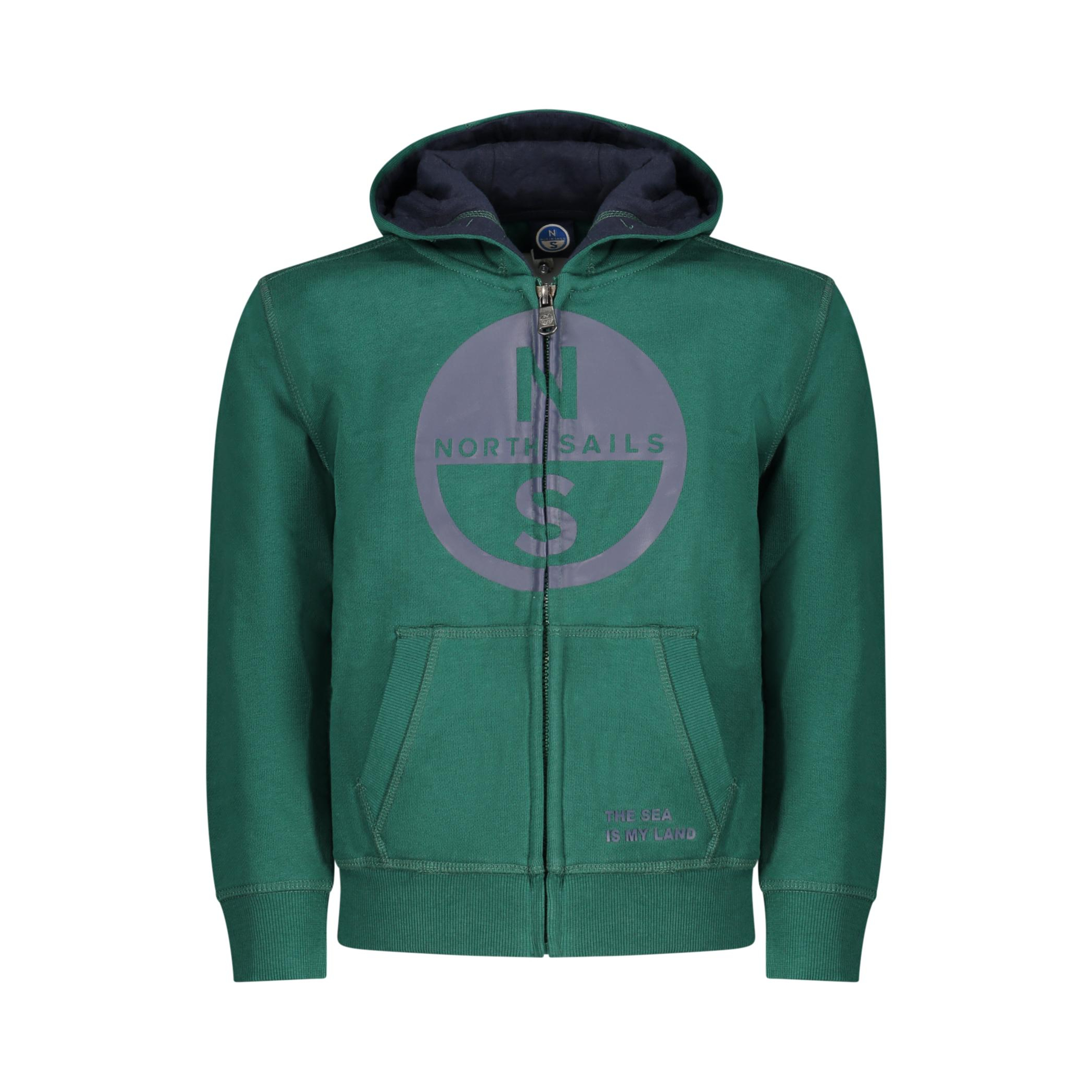Снимка на Детски зелен суитшърт с цип  NORTH SAILS