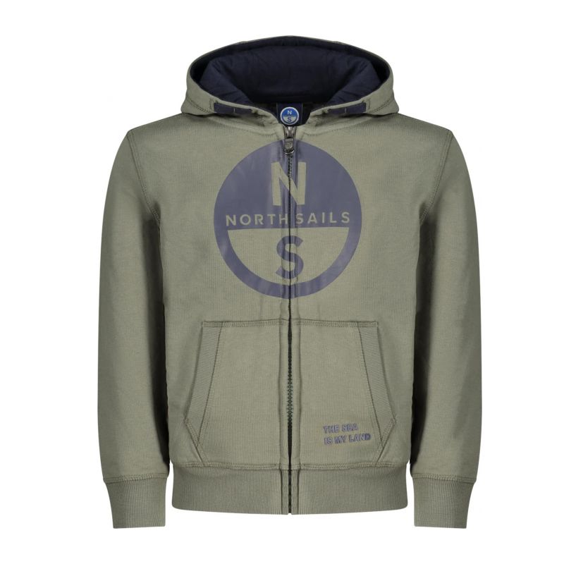 Детски зелен суитшърт с цип