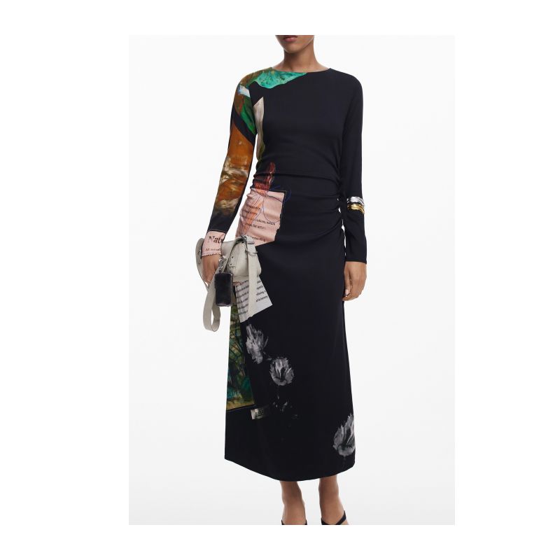 Снимка на Дълга черна рокля за жени  DESIGUAL 