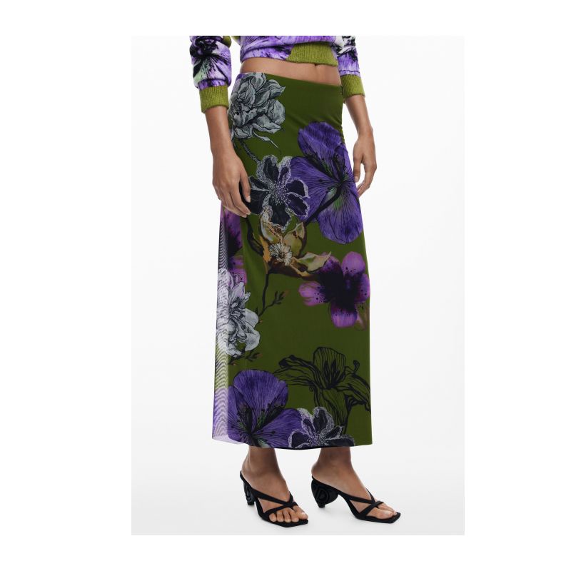 Снимка на Дълга зелена пола за жени  DESIGUAL 