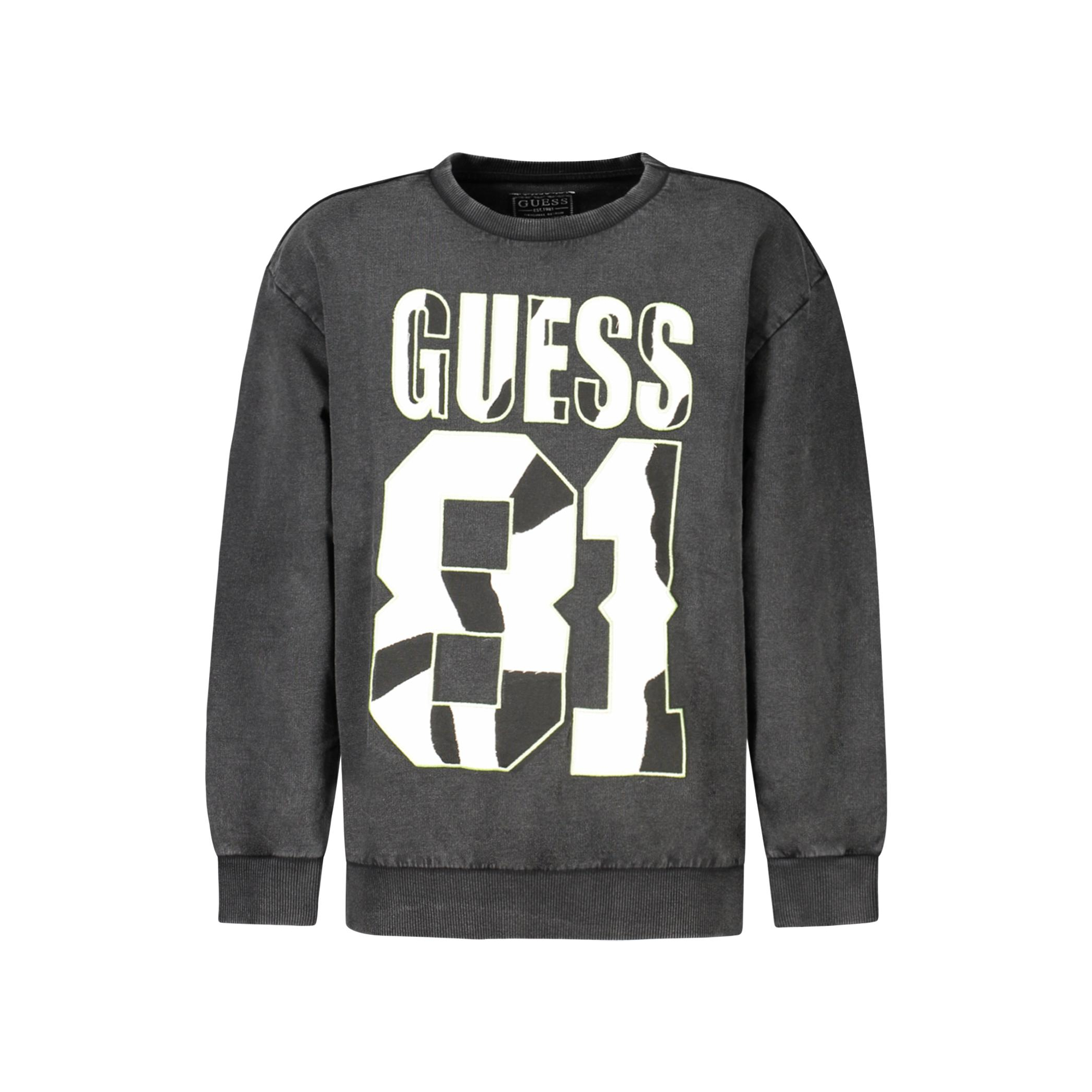 Снимка на Дънков суитшър  без цип детски черен GUESS