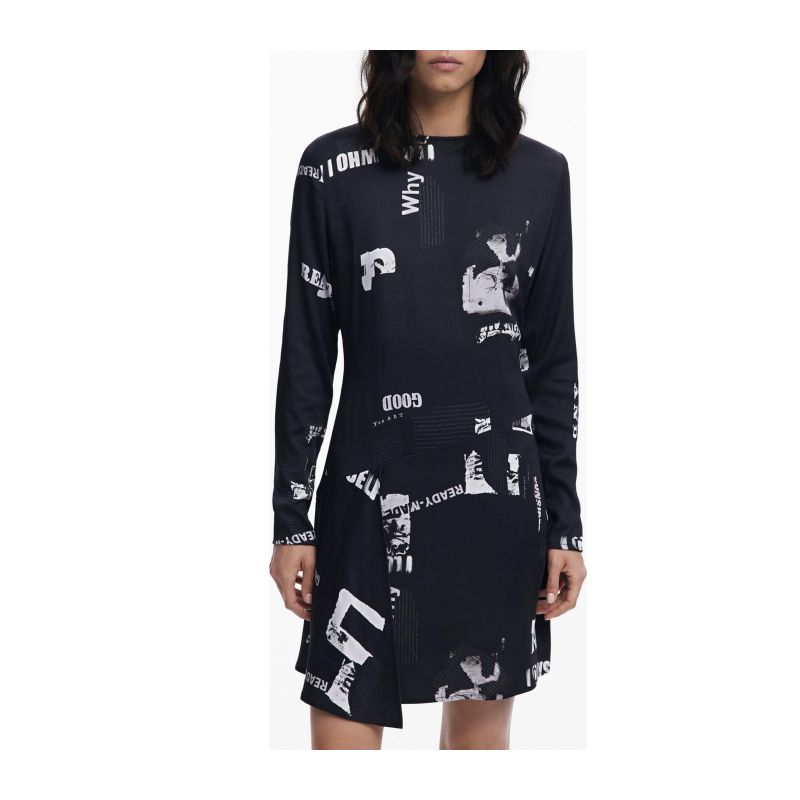 Снимка на Къса черна рокля за жени  DESIGUAL 