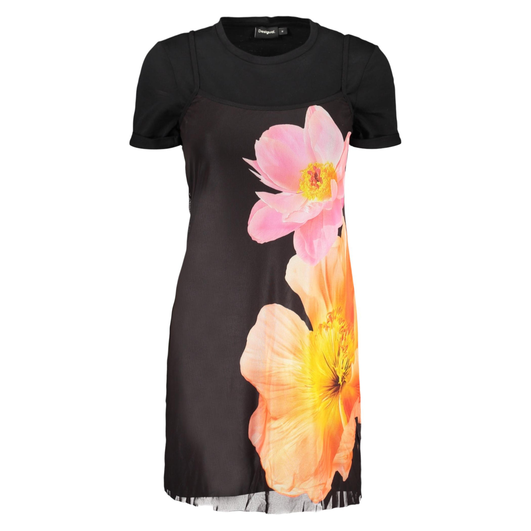 Снимка на Къса рокля за жени в черно DESIGUAL