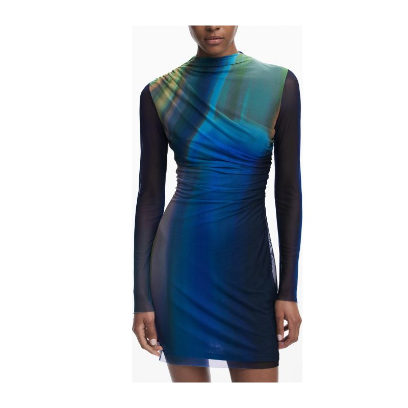 Къса рокля за жени в син цвят