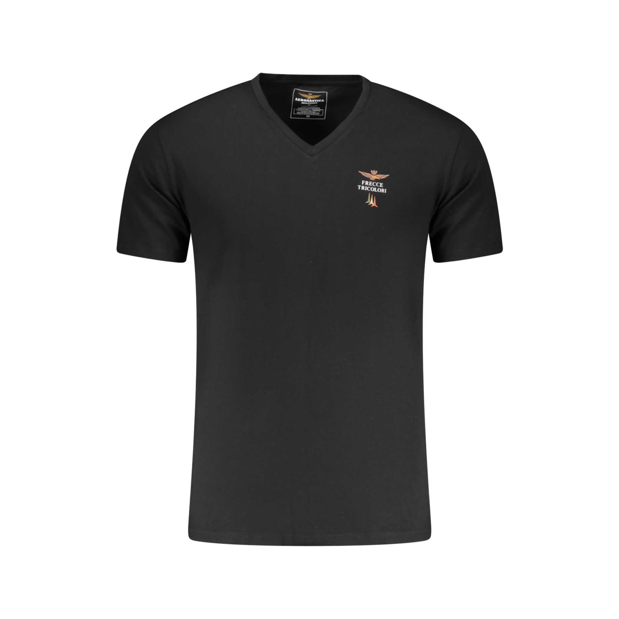 Снимка на Мъжка черна тениска  AERONAUTICA MILITARE