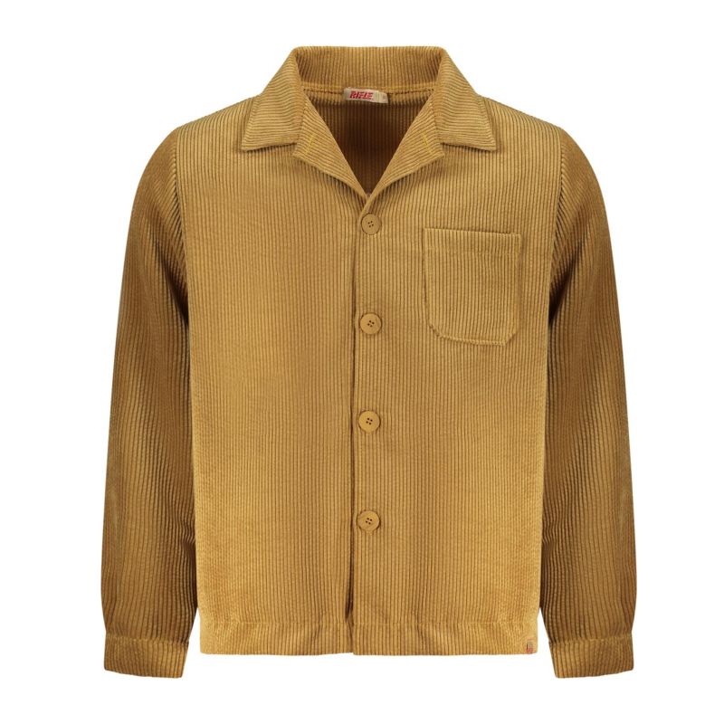 Мъжка кафява риза с дълъг ръкав и пушка