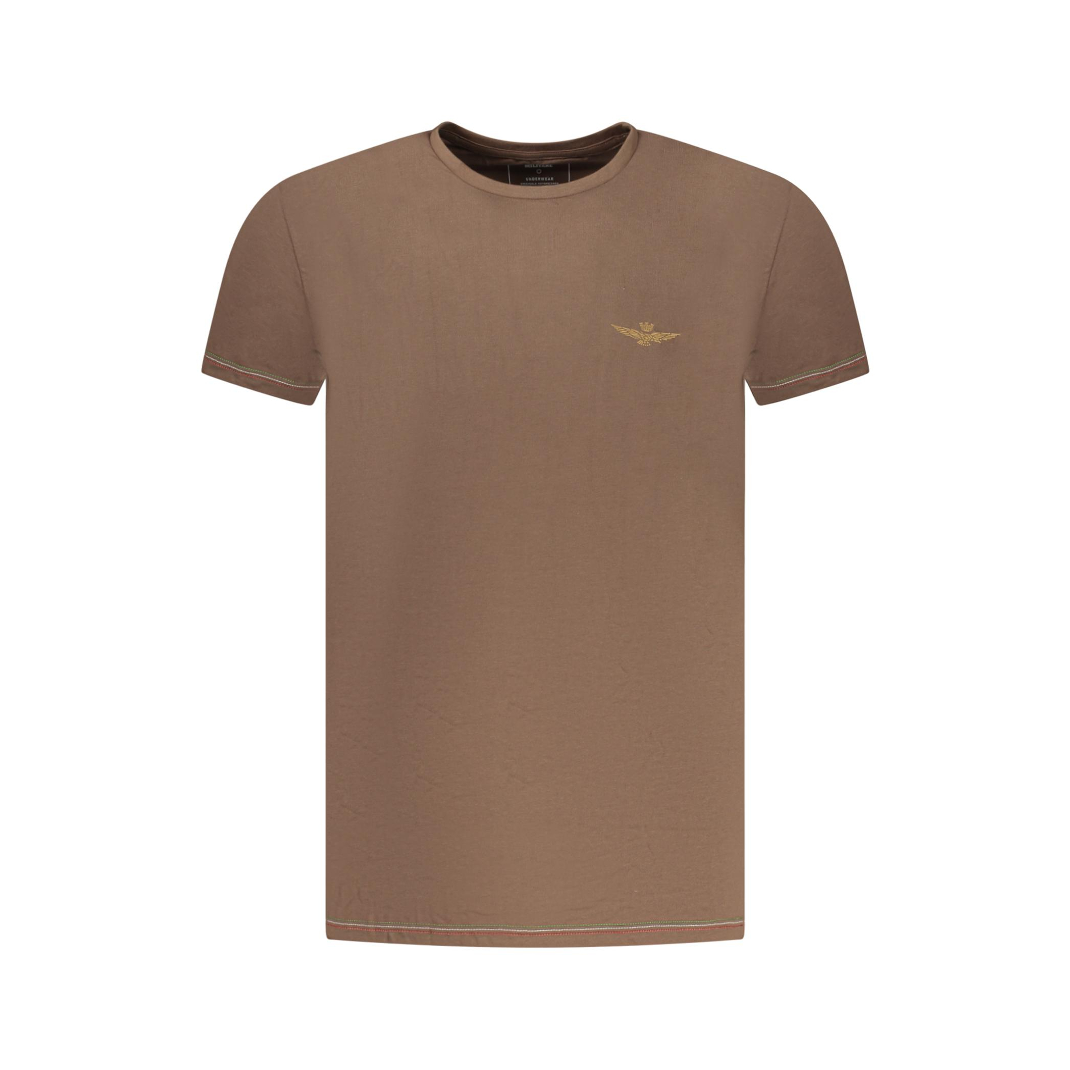 Снимка на Мъжка кафява тениска с връхно облекло  AERONAUTICA MILITARE