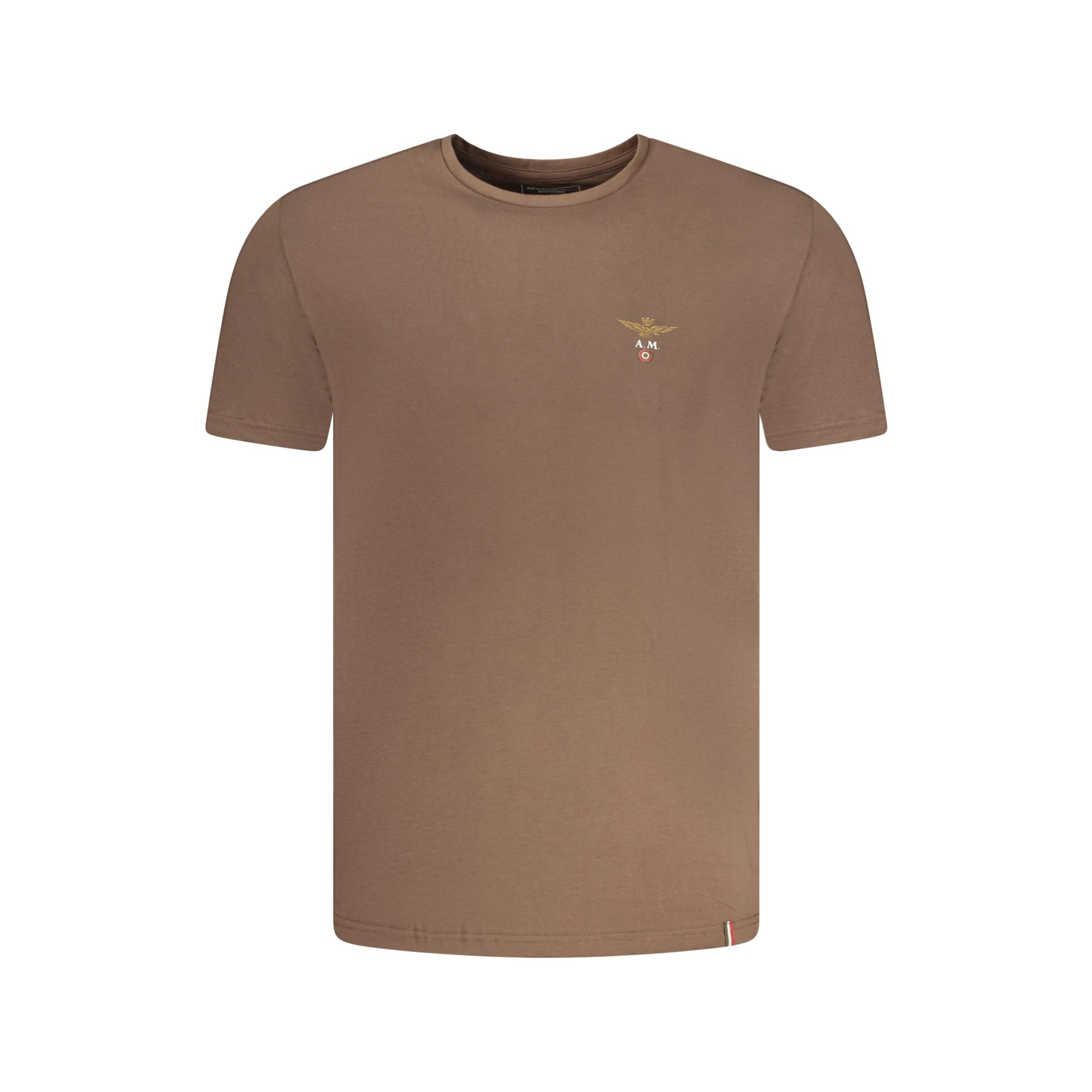 Снимка на Мъжка кафява тениска с връхно облекло  AERONAUTICA MILITARE