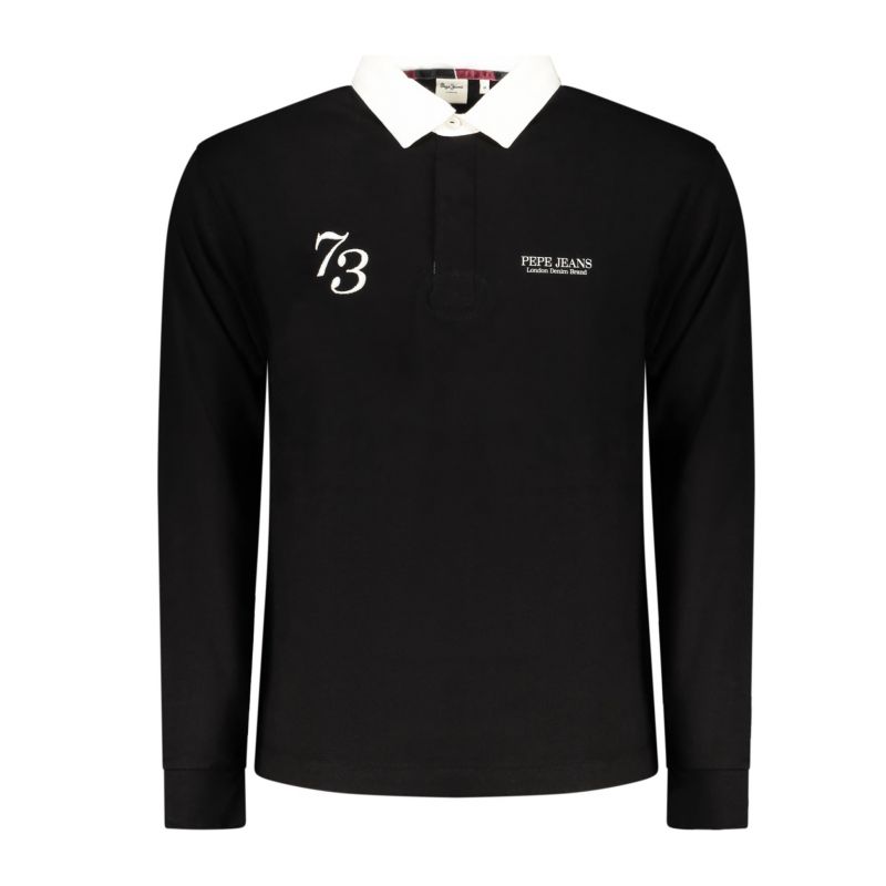 Мъжка поло близа с дълъг ръкав , черна