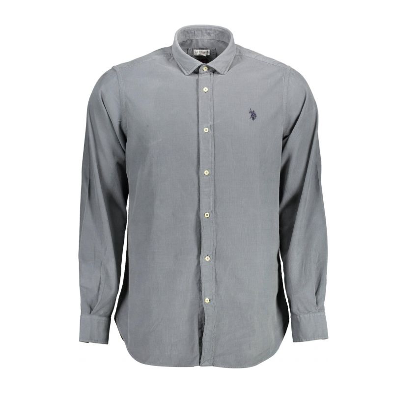 Мъжка поло тениска с дълъг ръкав, американска, синя