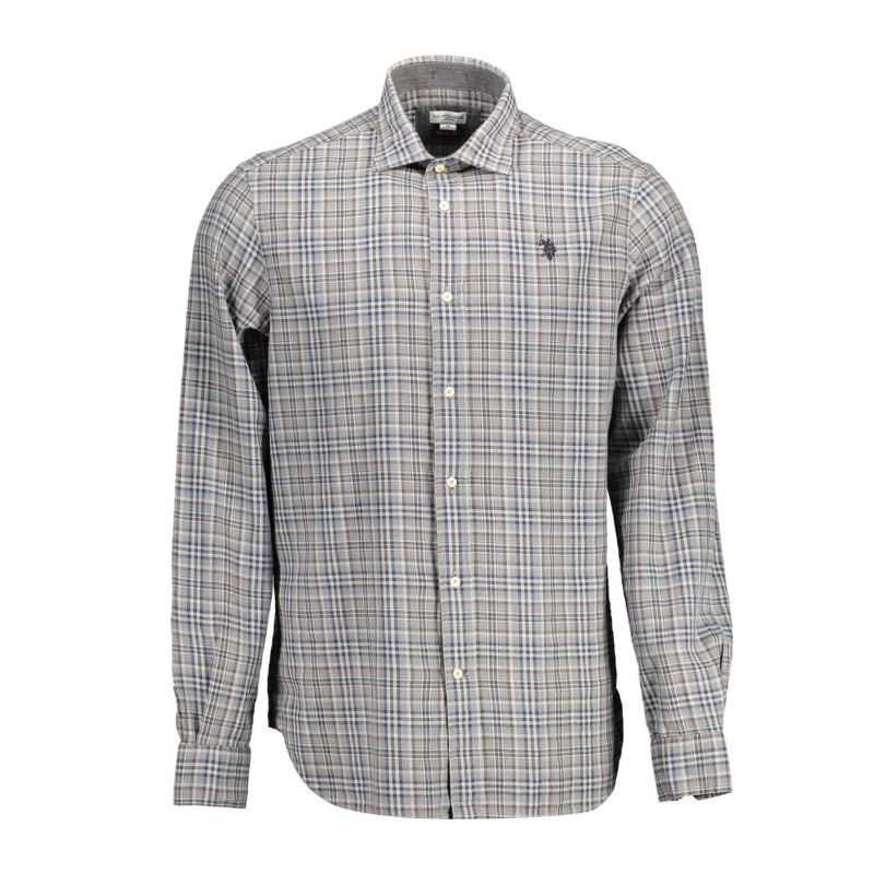 Мъжка поло тениска с дълъг ръкав, сива