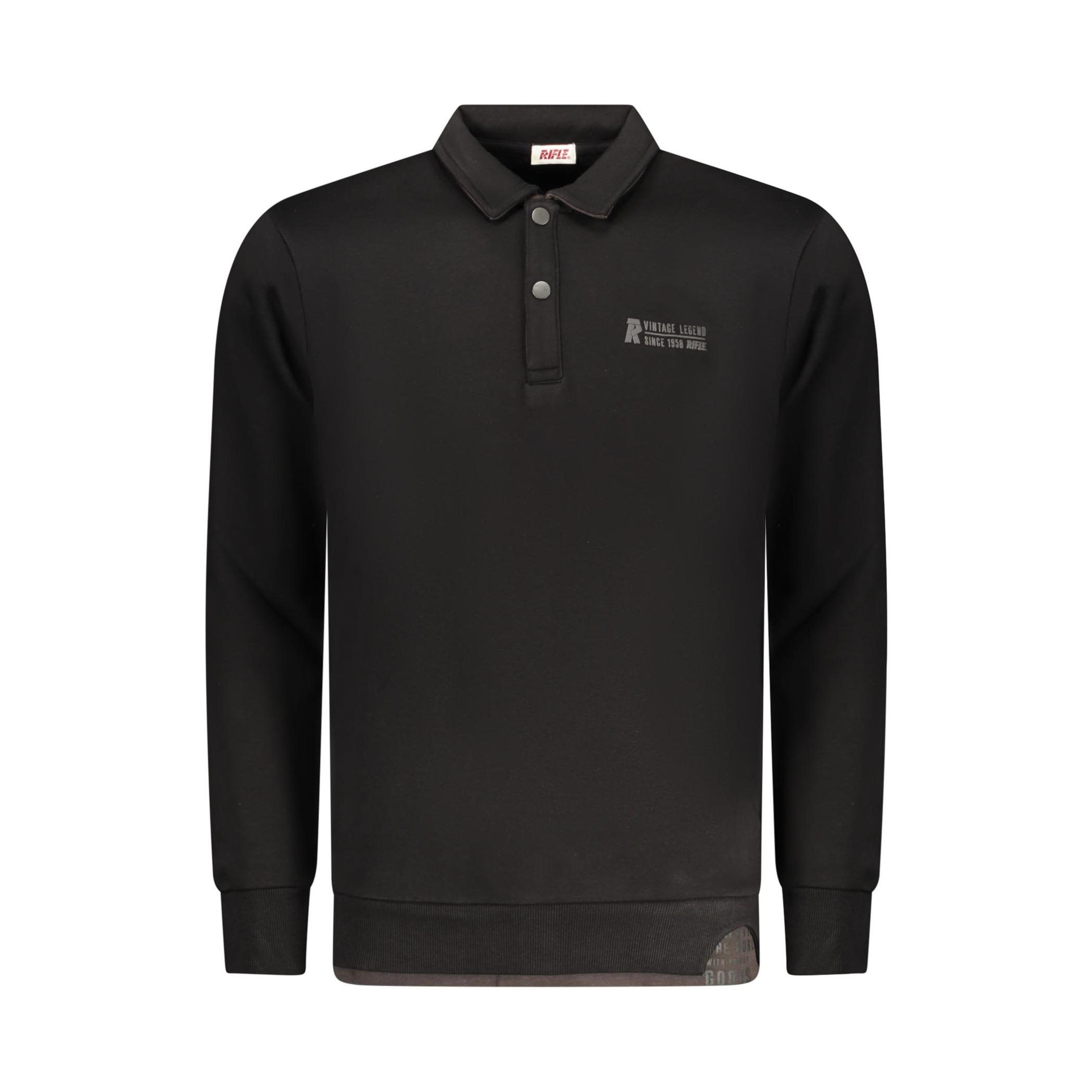 Снимка на Мъжка поло тениска с дълъг ръкав , черна RIFLE