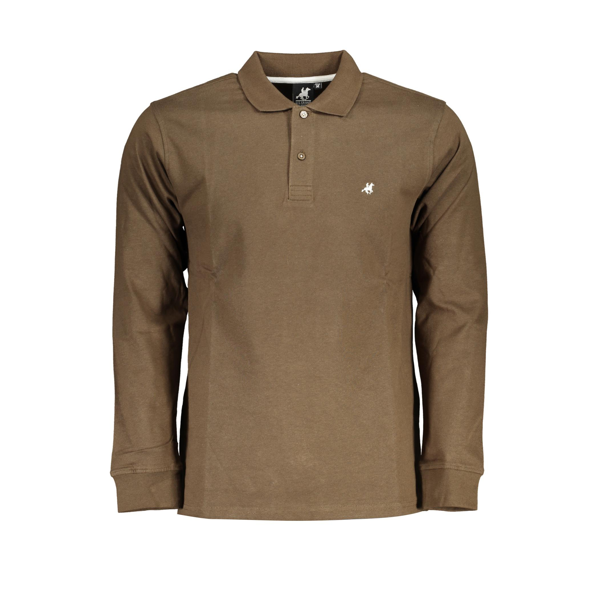 Снимка на Мъжка поло тениска с дълъг ръкав us grand, кафява U.S. GRAND